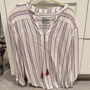 Rails White and Red Patterned Blouse